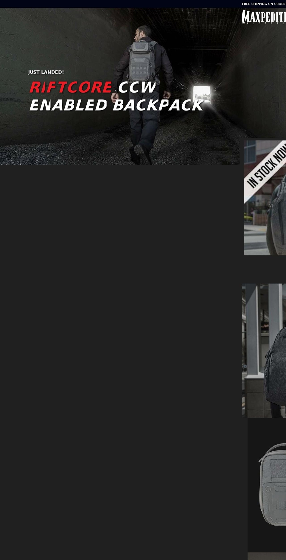maxpedition.com.au shopify website screenshot