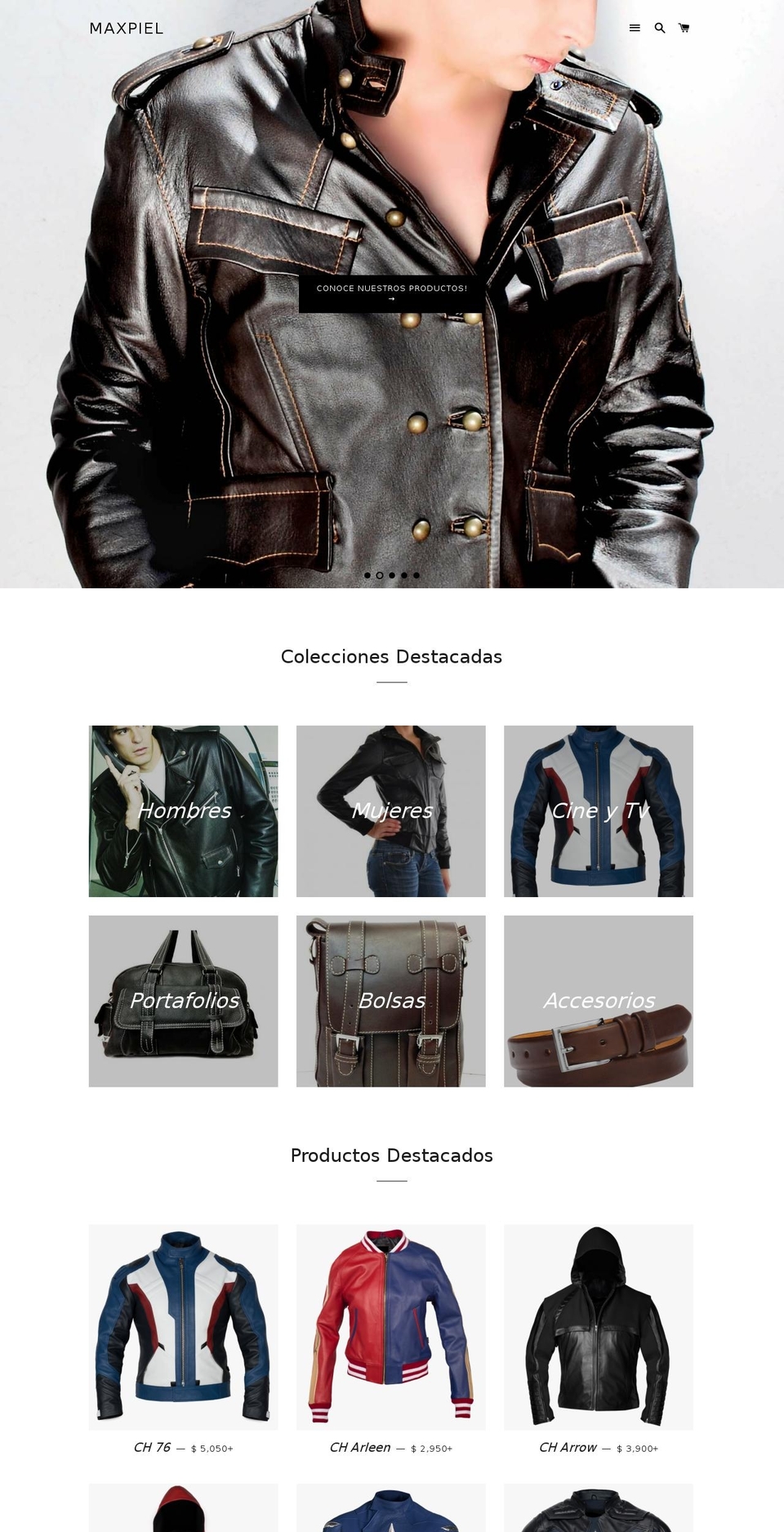 maxpiel.com.mx shopify website screenshot