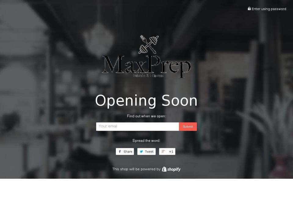 maxprepmeals.com shopify website screenshot