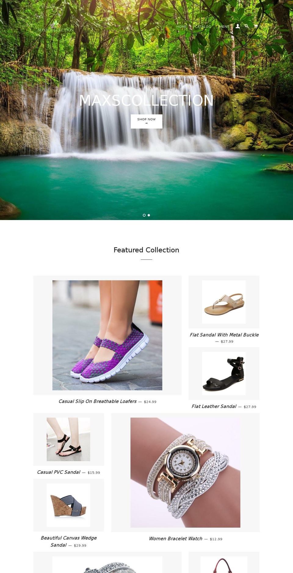 maxscollection.com — Shopify storefront screenshot