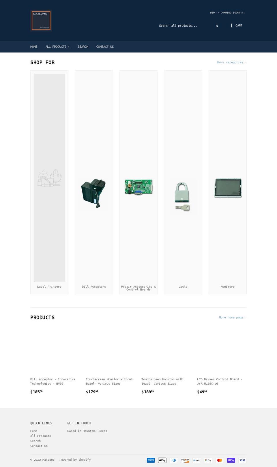 maxsomo.com shopify website screenshot