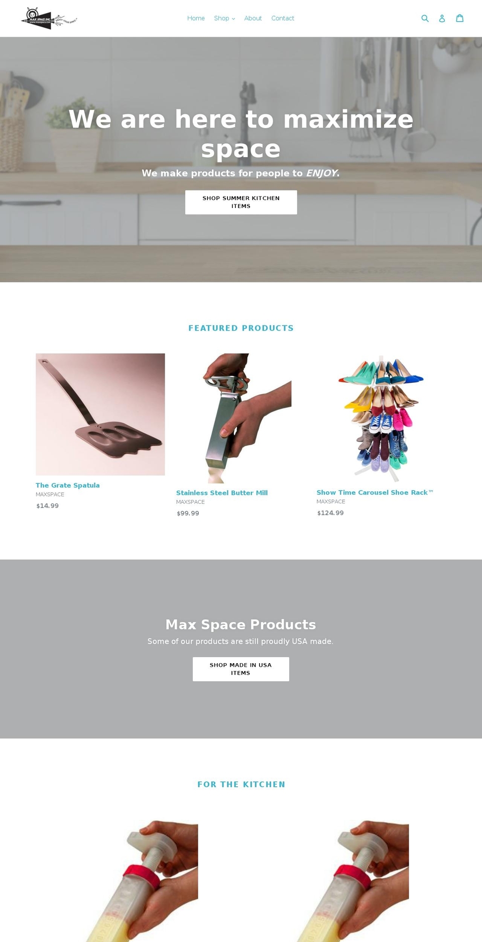 maxspace.com shopify website screenshot