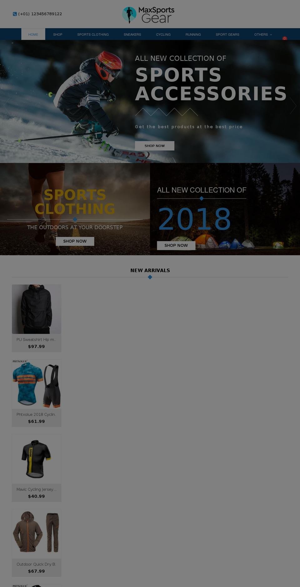 maxsportsgear.com — Shopify storefront screenshot