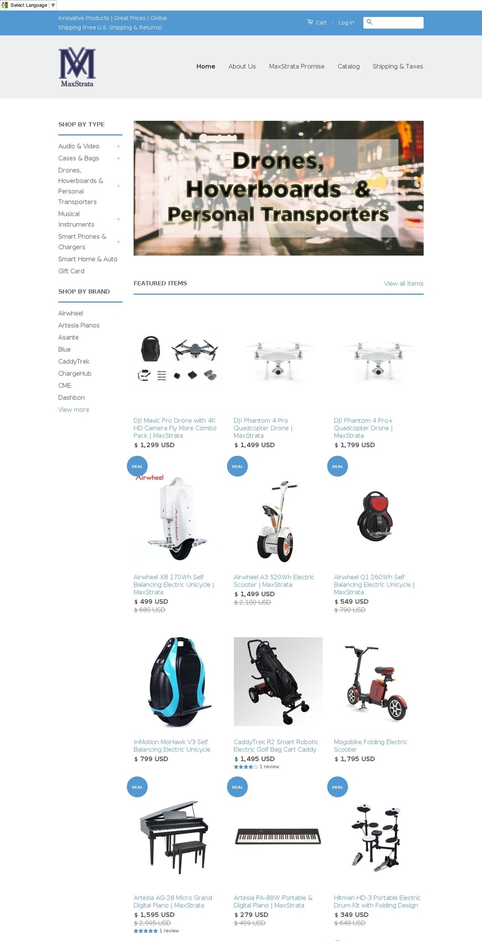 maxstrata.com shopify website screenshot