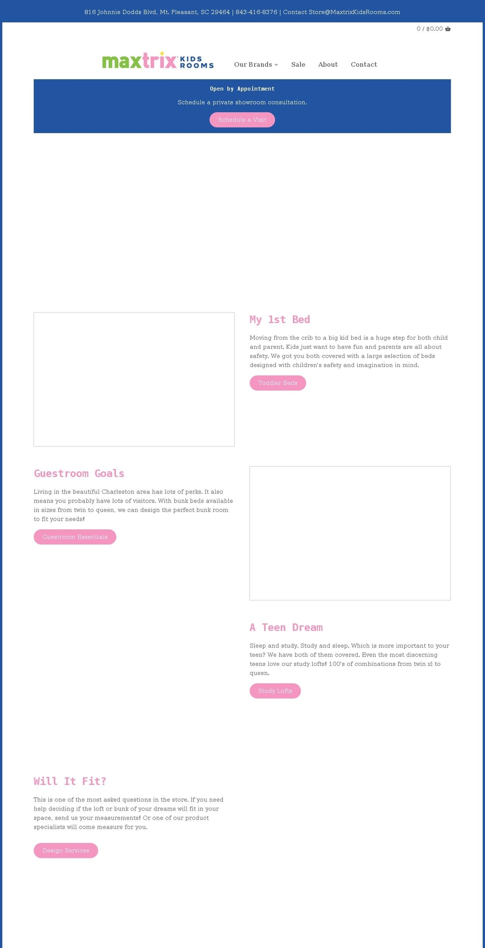 maxtrixkidsrooms.com shopify website screenshot