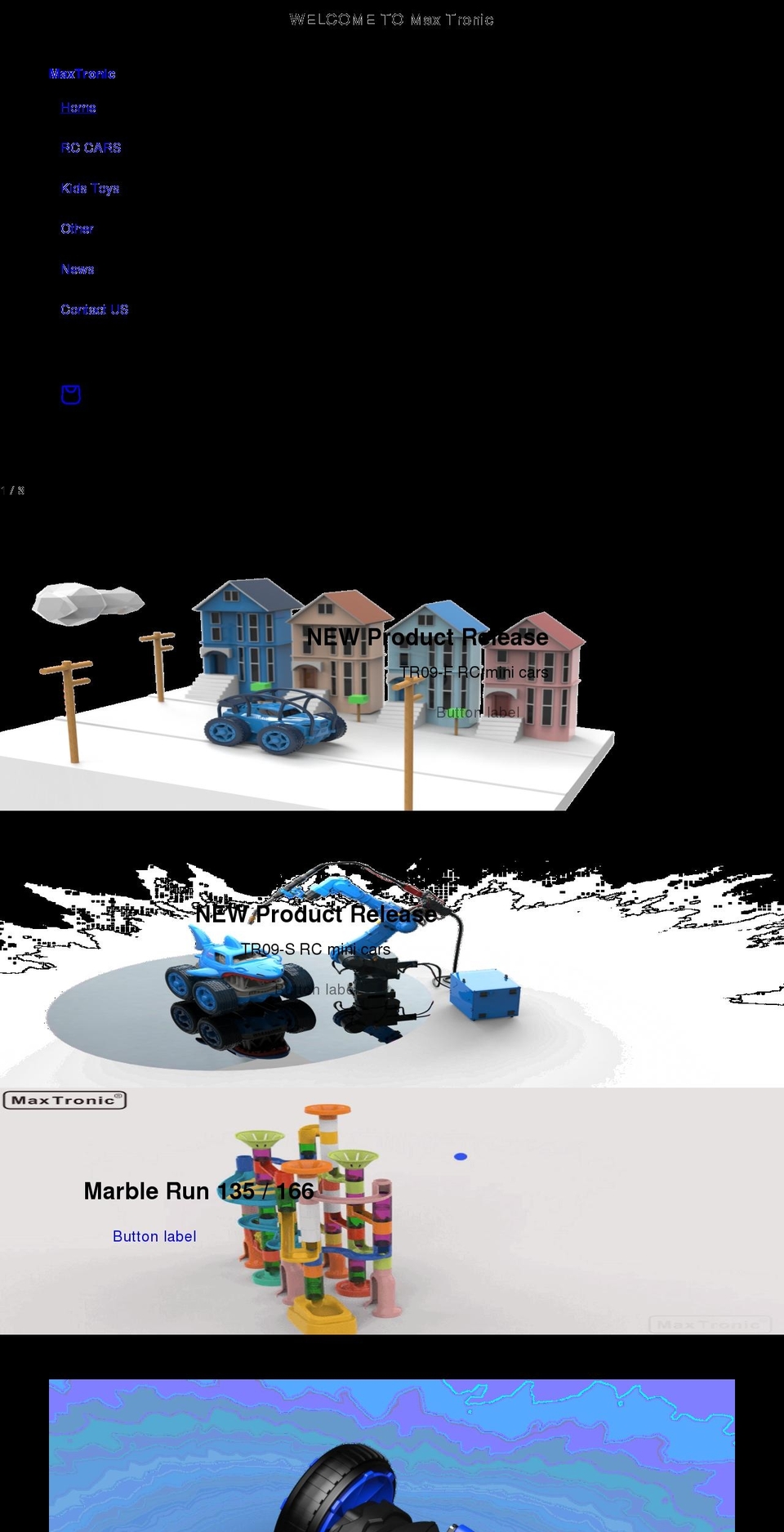 maxtronictoys.com shopify website screenshot