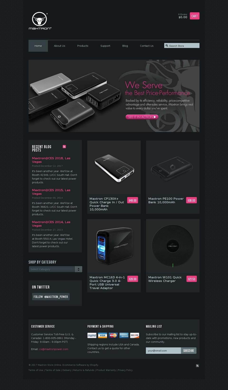 Jitensha Shopify theme site example maxtronpower.com