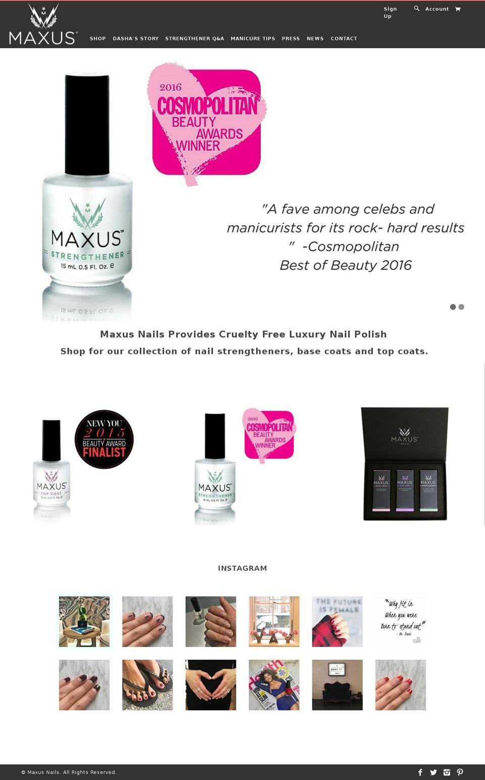 MAX Shopify theme site example maxusnails.com