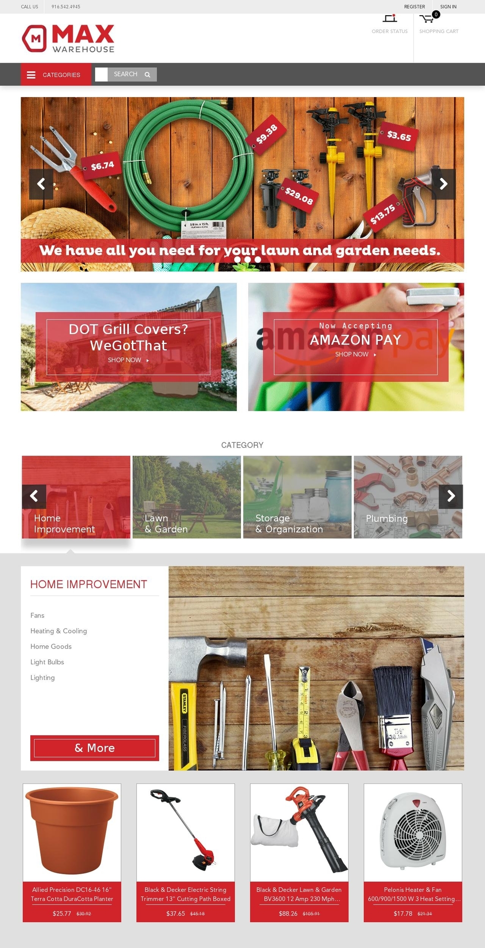 maxwarehouse.com shopify website screenshot