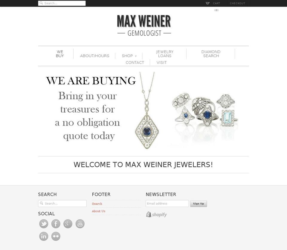 maxweiner.com shopify website screenshot