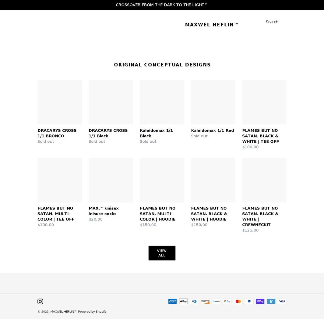 maxwelheflin.com shopify website screenshot