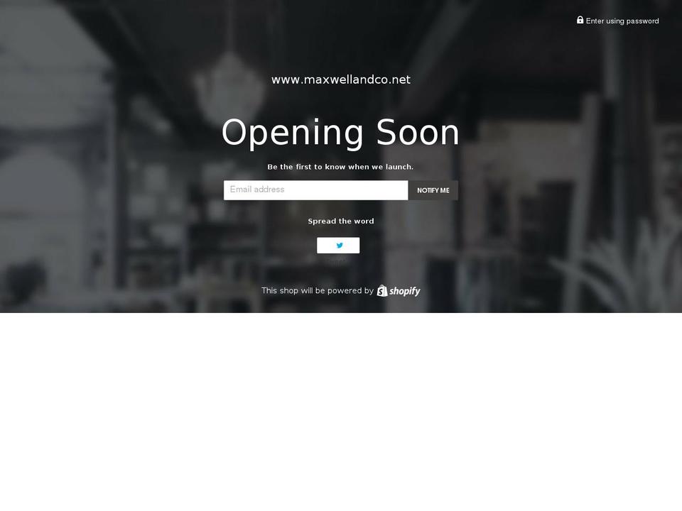 maxwellandco.net shopify website screenshot