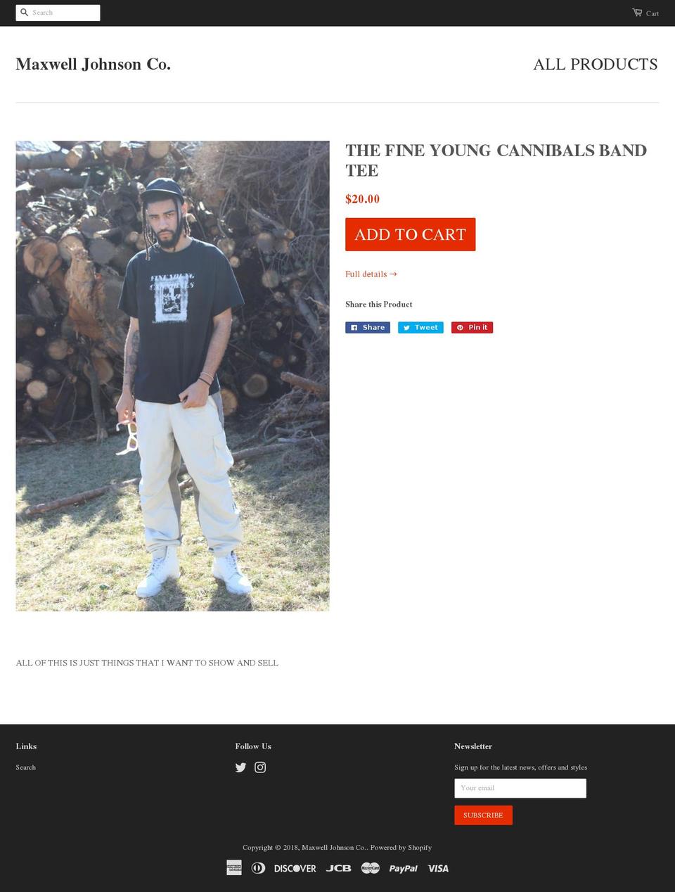 maxwelljohnsonco.com shopify website screenshot