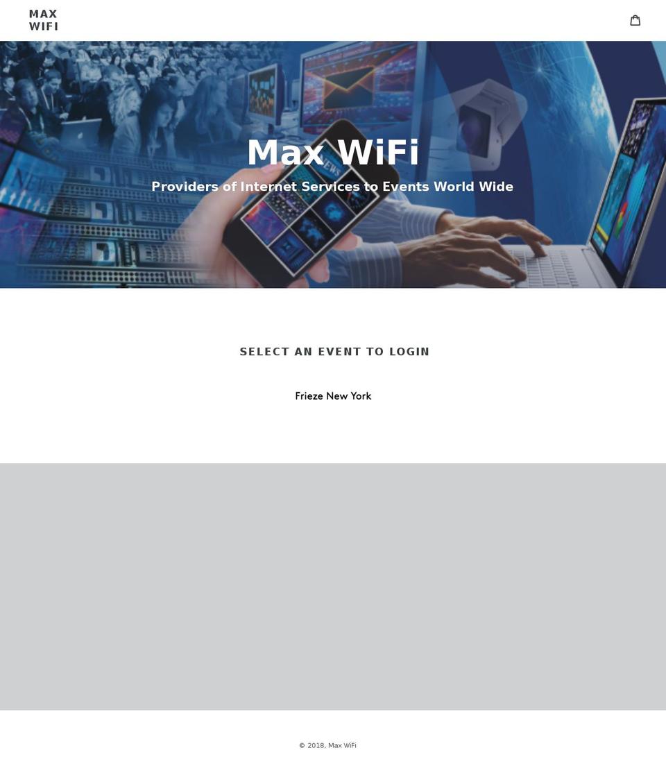 maxwifievents.com — Shopify storefront screenshot