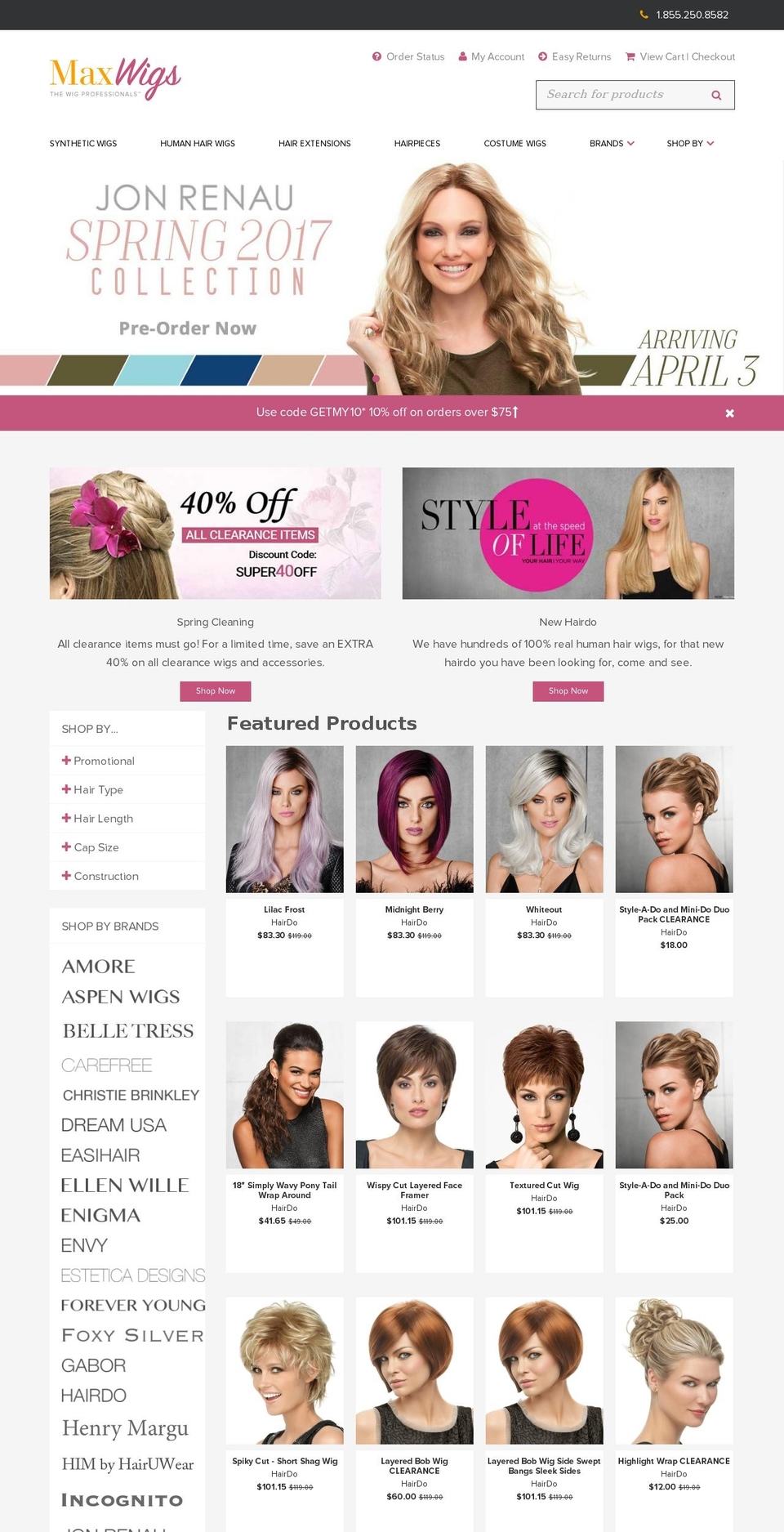 maxwigs.com shopify website screenshot