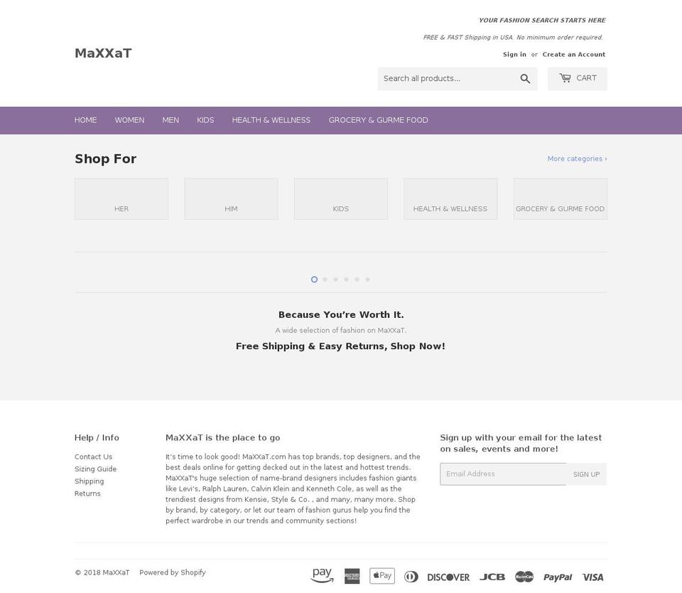 maxxat.com — Shopify storefront screenshot