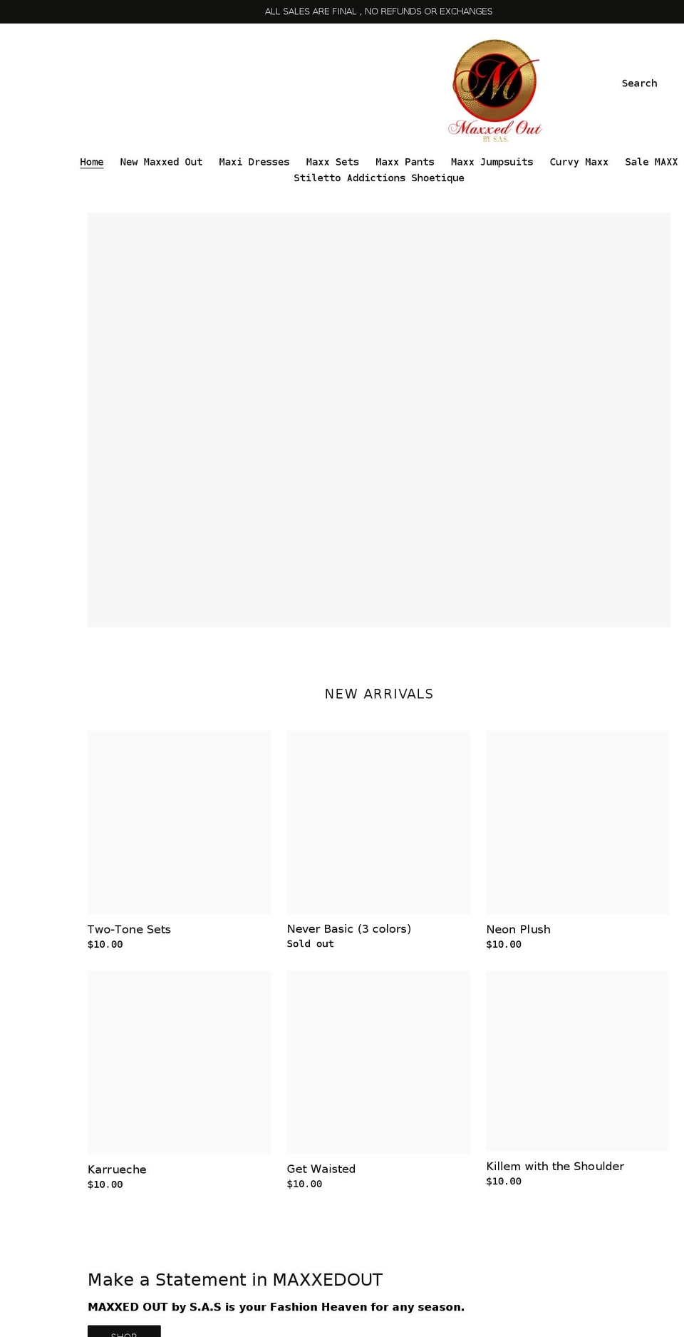 maxxedsas.com shopify website screenshot