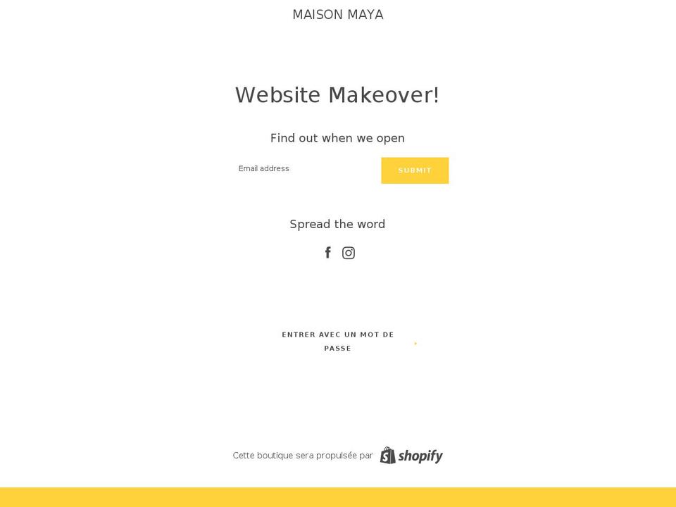 maya-home.com — Shopify storefront screenshot