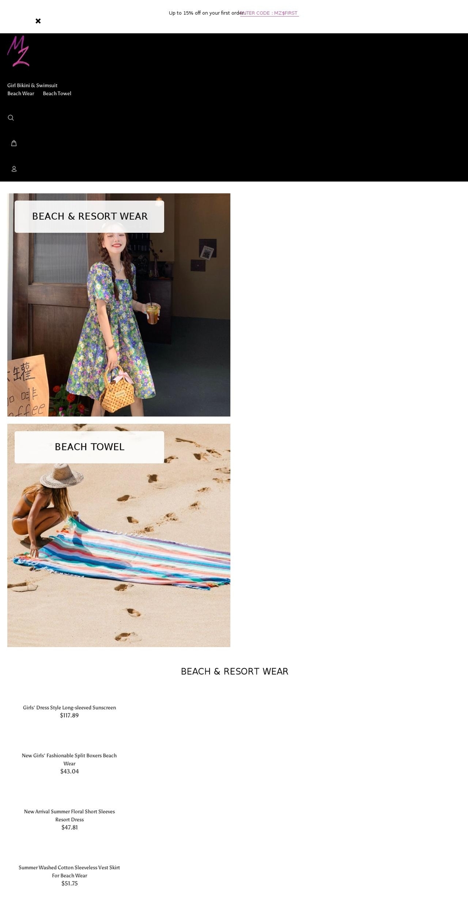 mayaandzara.com shopify website screenshot