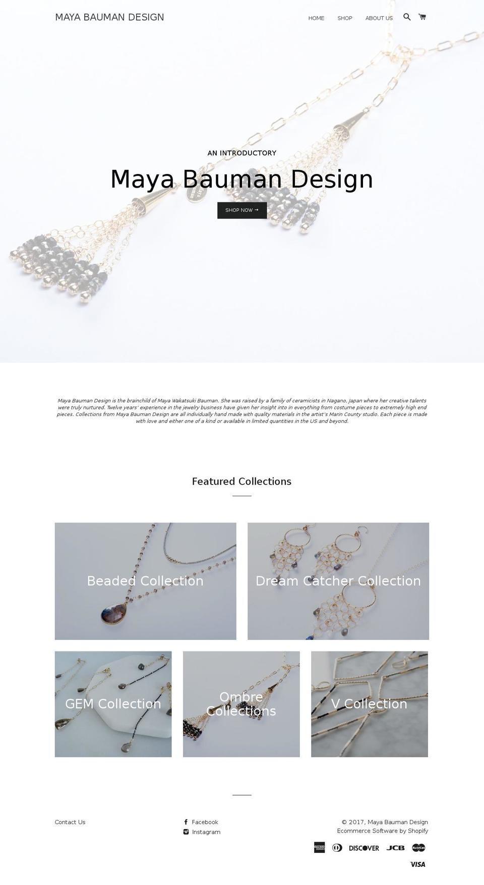 mayabauman.com shopify website screenshot