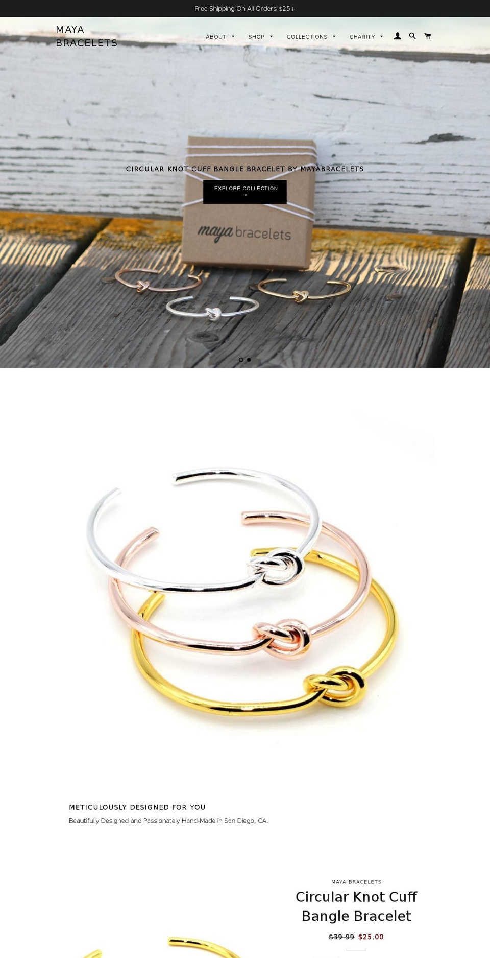 mayabracelets.com shopify website screenshot