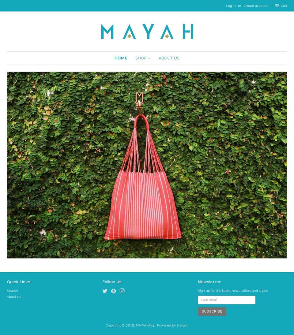 mayahshop.com — Shopify storefront screenshot