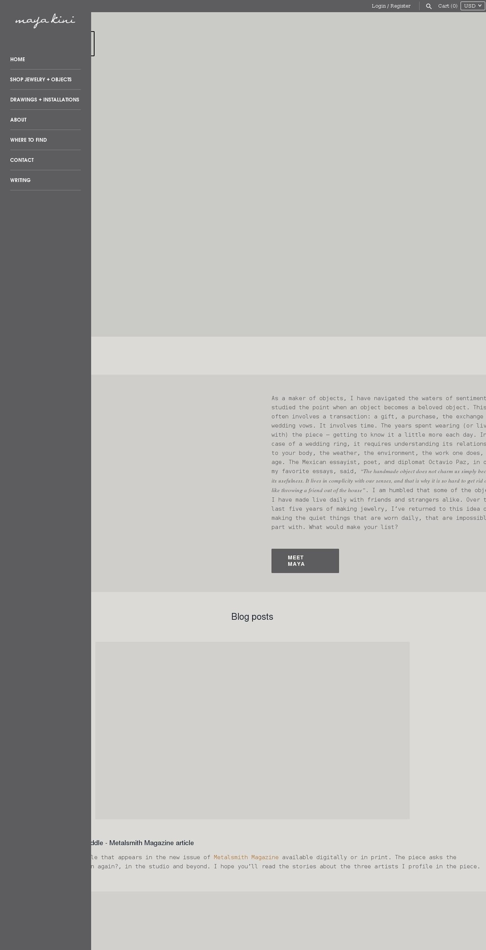 mayakini.com shopify website screenshot