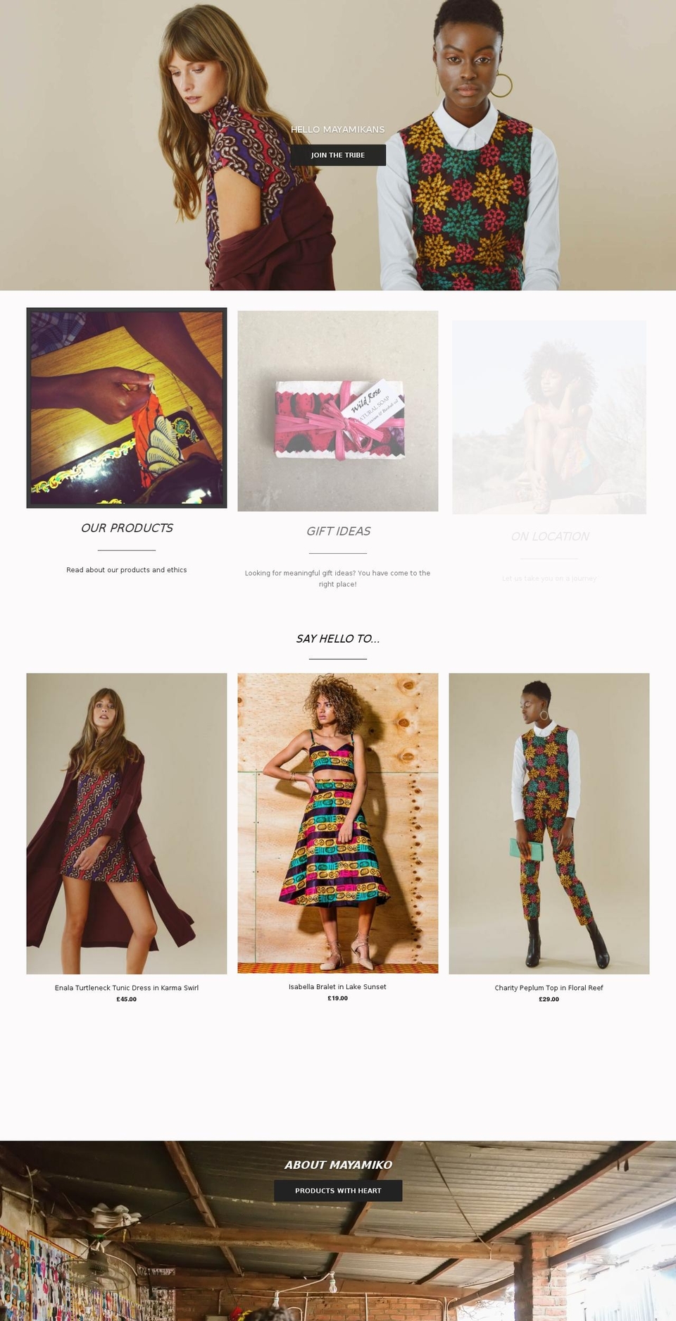 mayamiko-designed.com shopify website screenshot