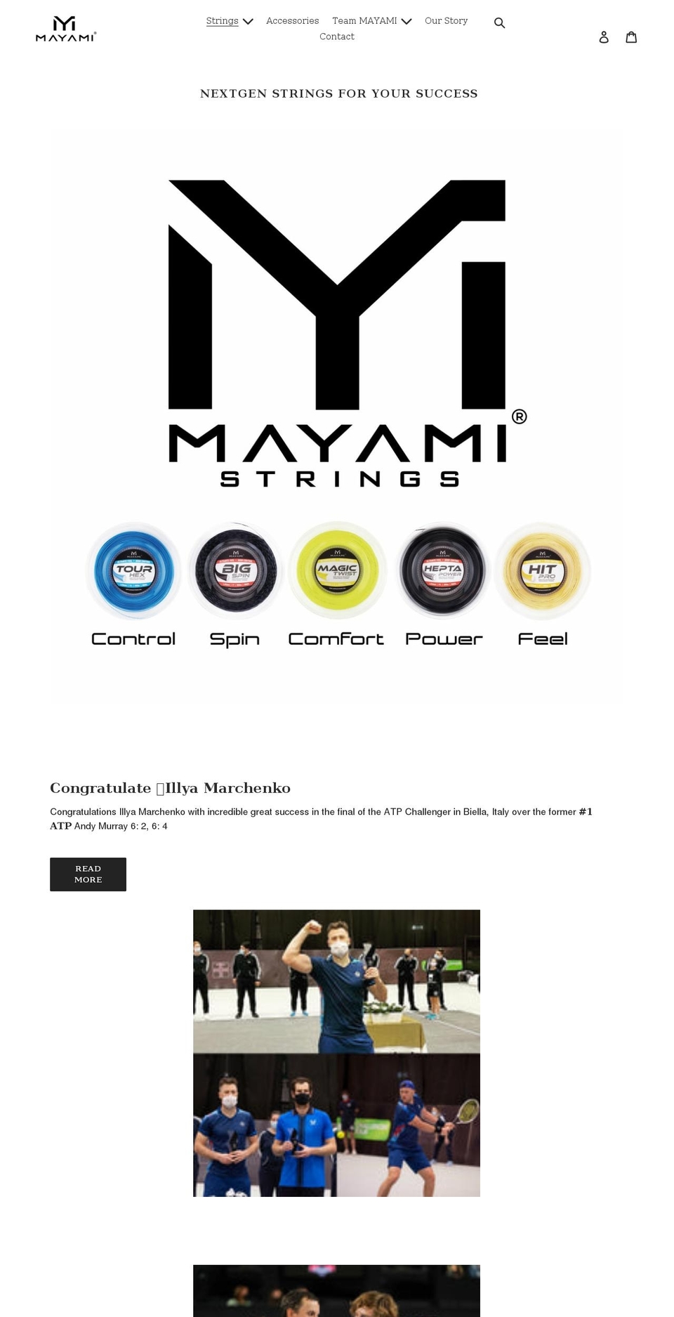 mayamistrings.com shopify website screenshot