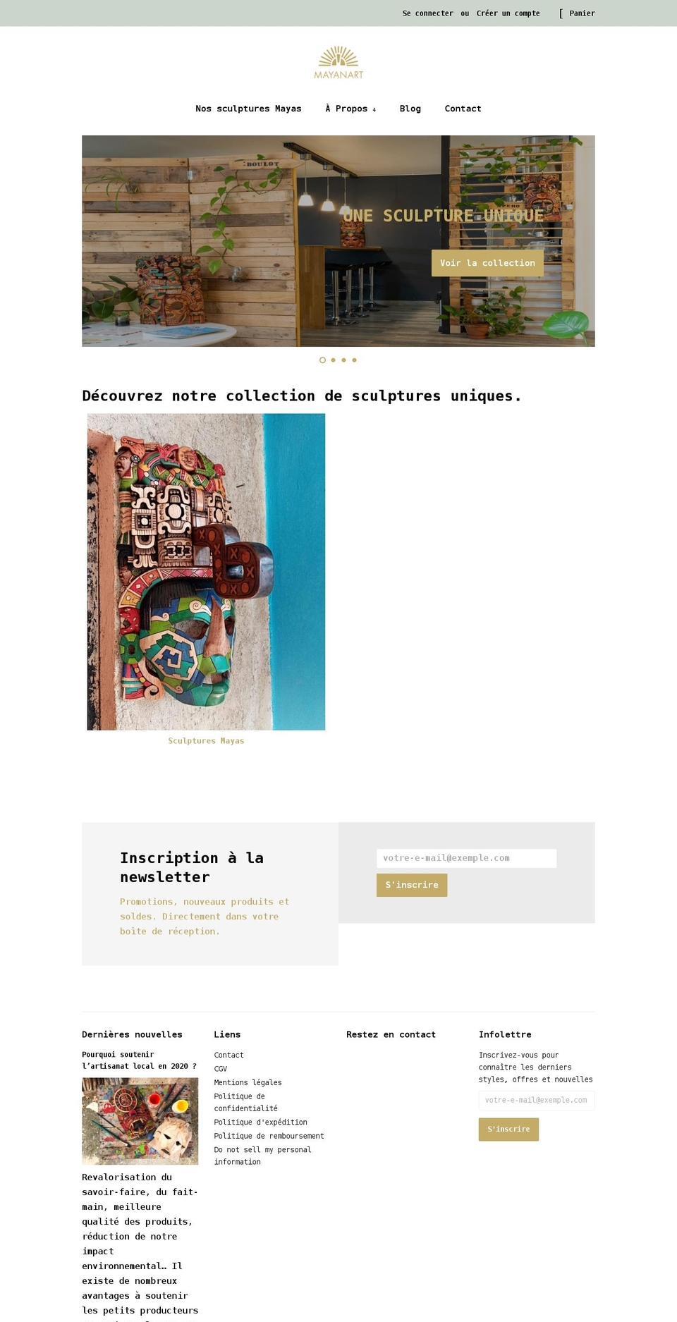 mayanart-shop.com shopify website screenshot