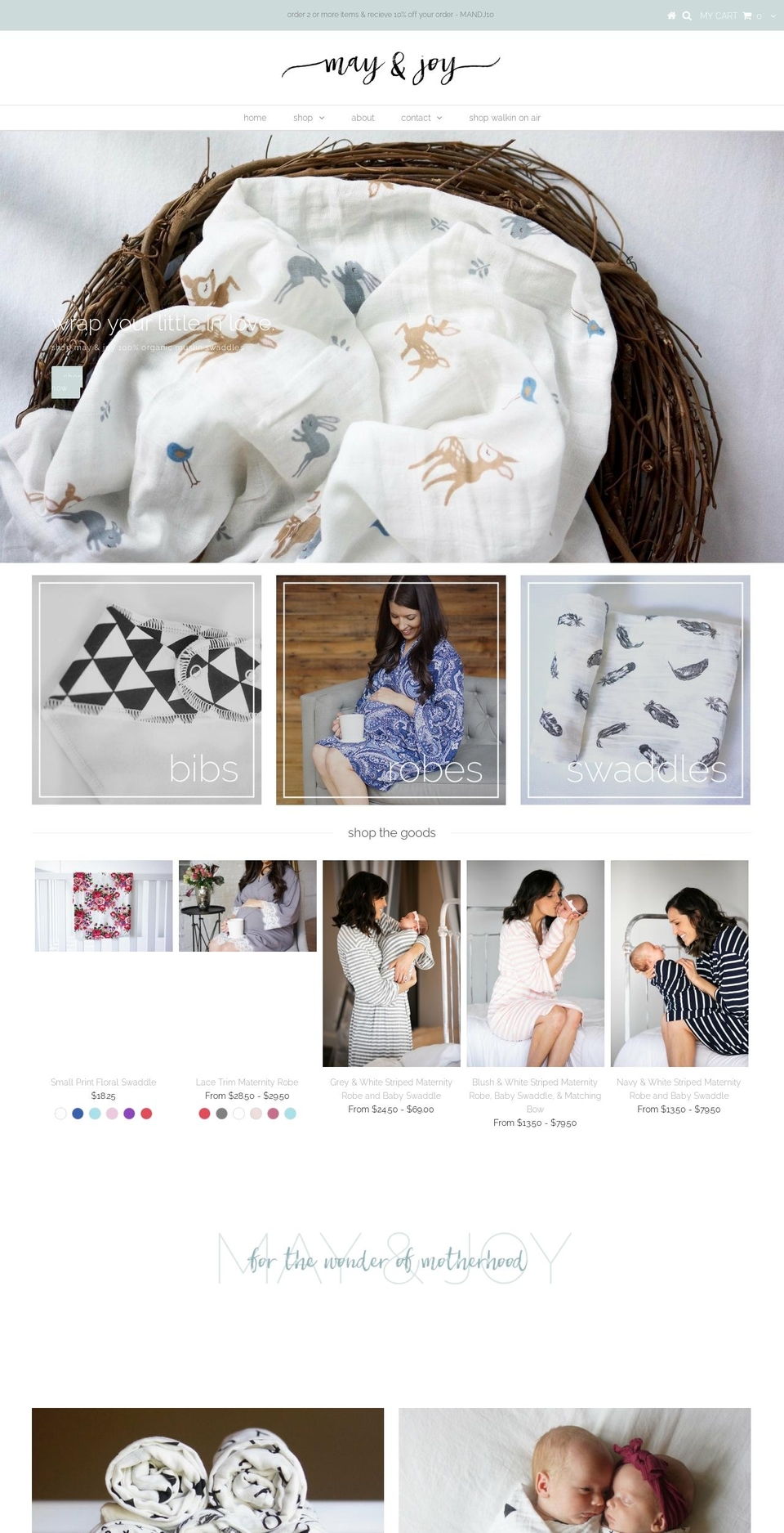 mayandjoy.com — Shopify storefront screenshot