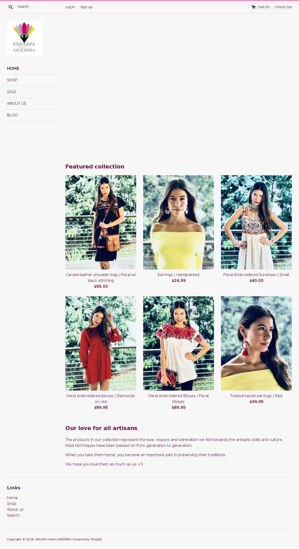 mayanmeetsmodern.com — Shopify storefront screenshot