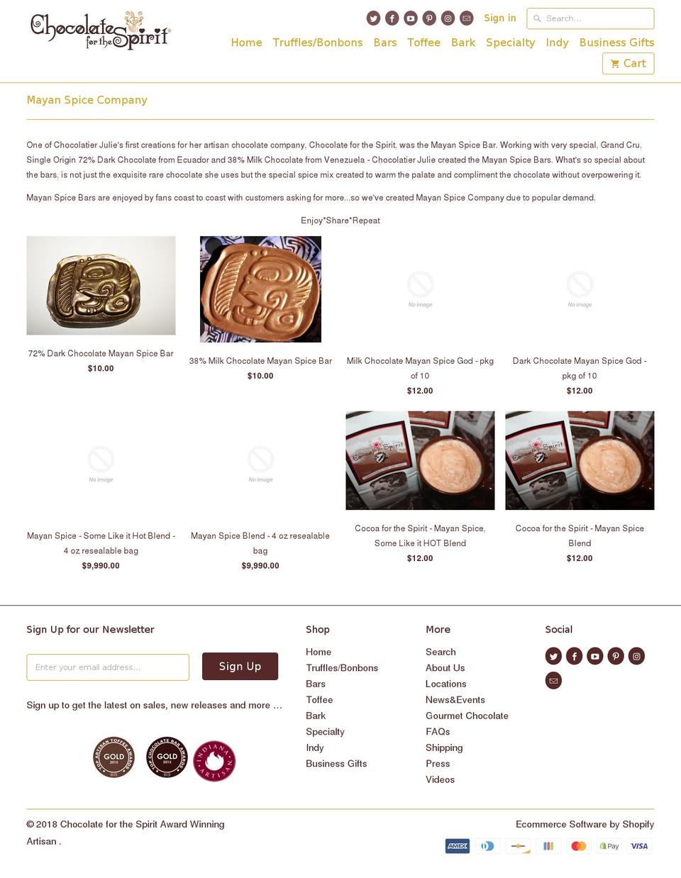 mayanspicecompany.com — Shopify storefront screenshot