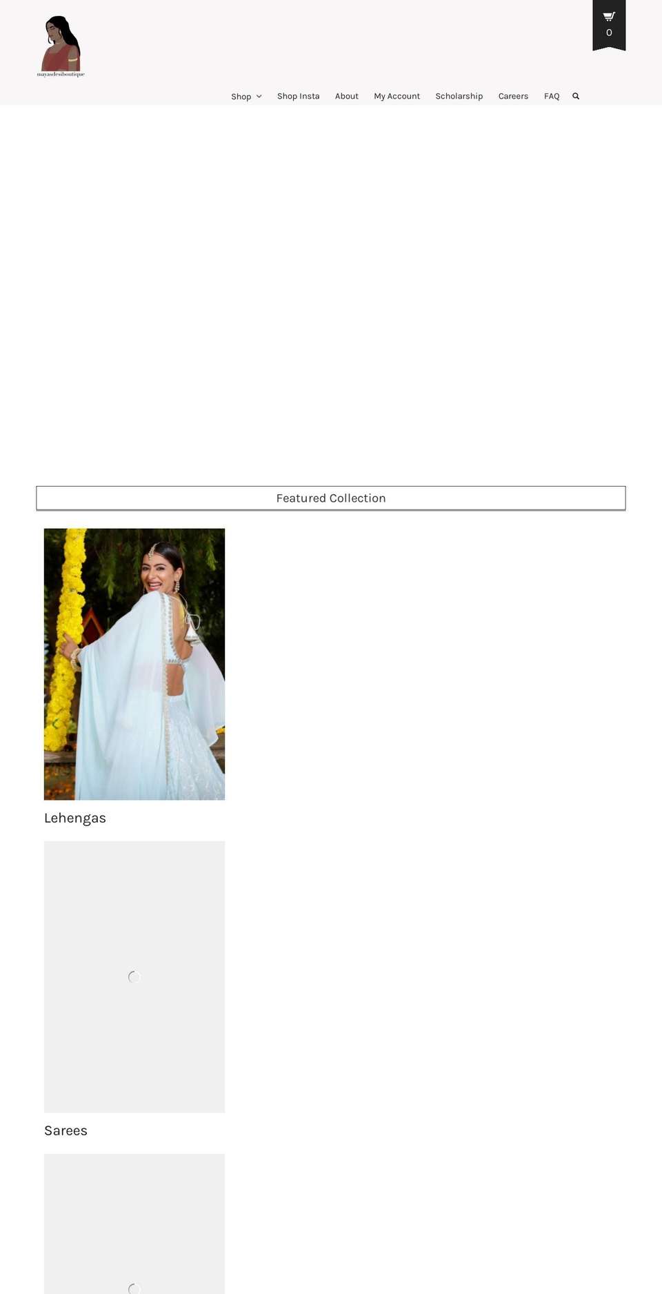 mayasdesiboutique.com — Shopify storefront screenshot