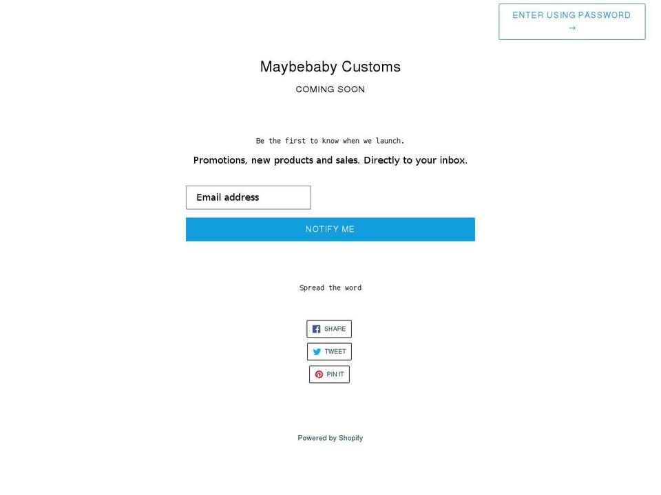 maybebabymasks.com shopify website screenshot