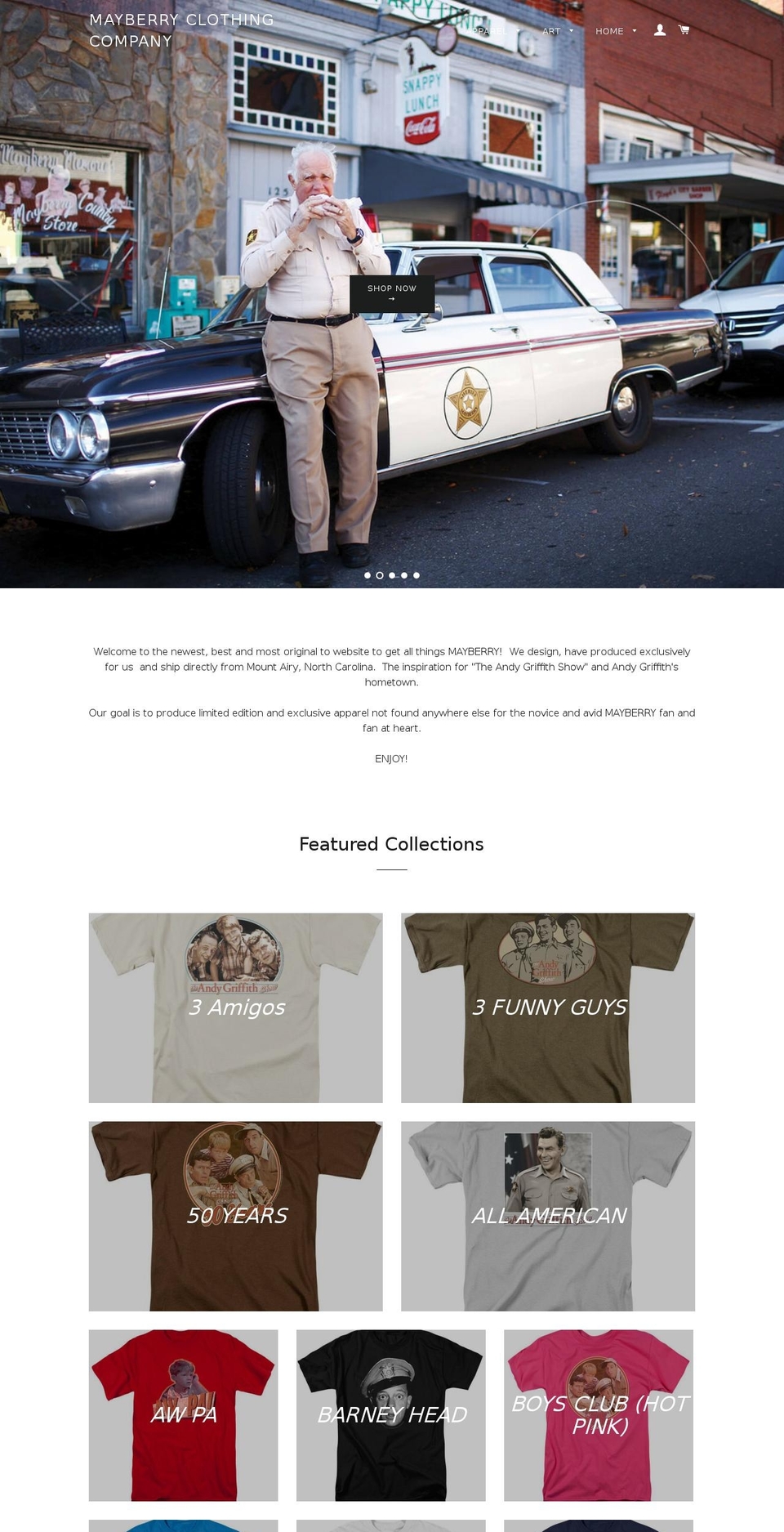 mayberryclothing.com shopify website screenshot