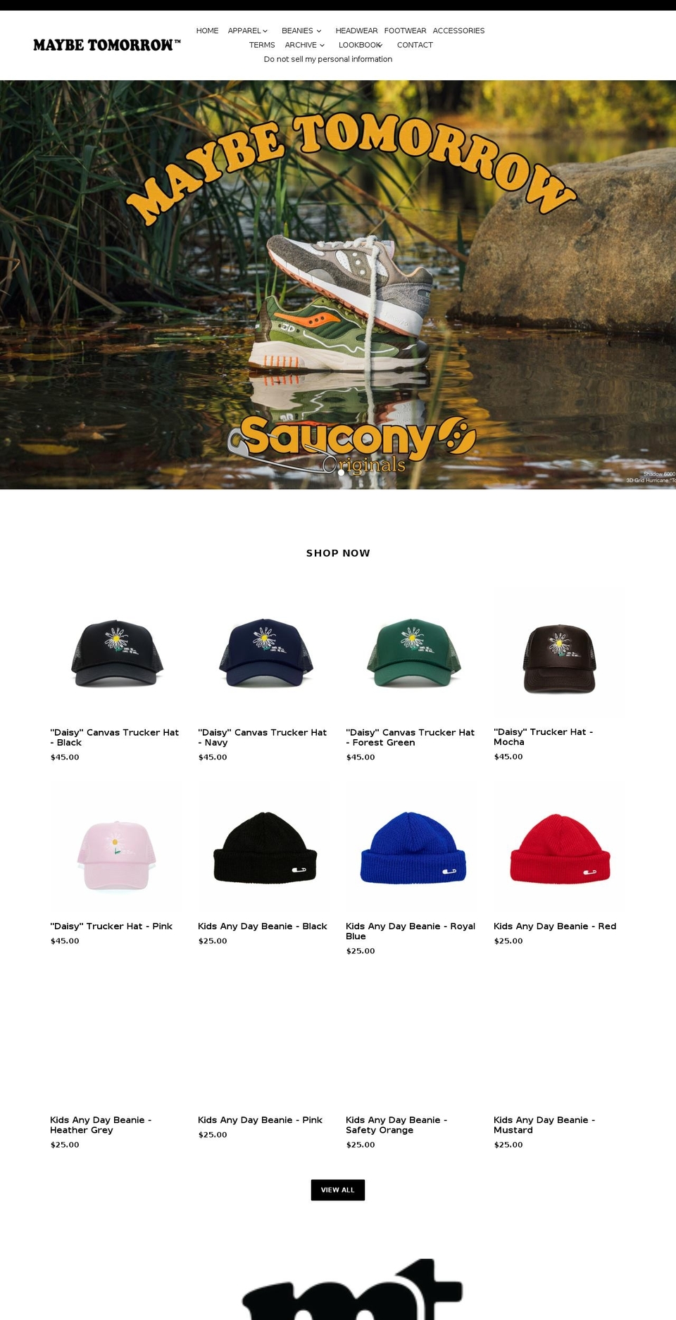 maybetomorrow.us shopify website screenshot