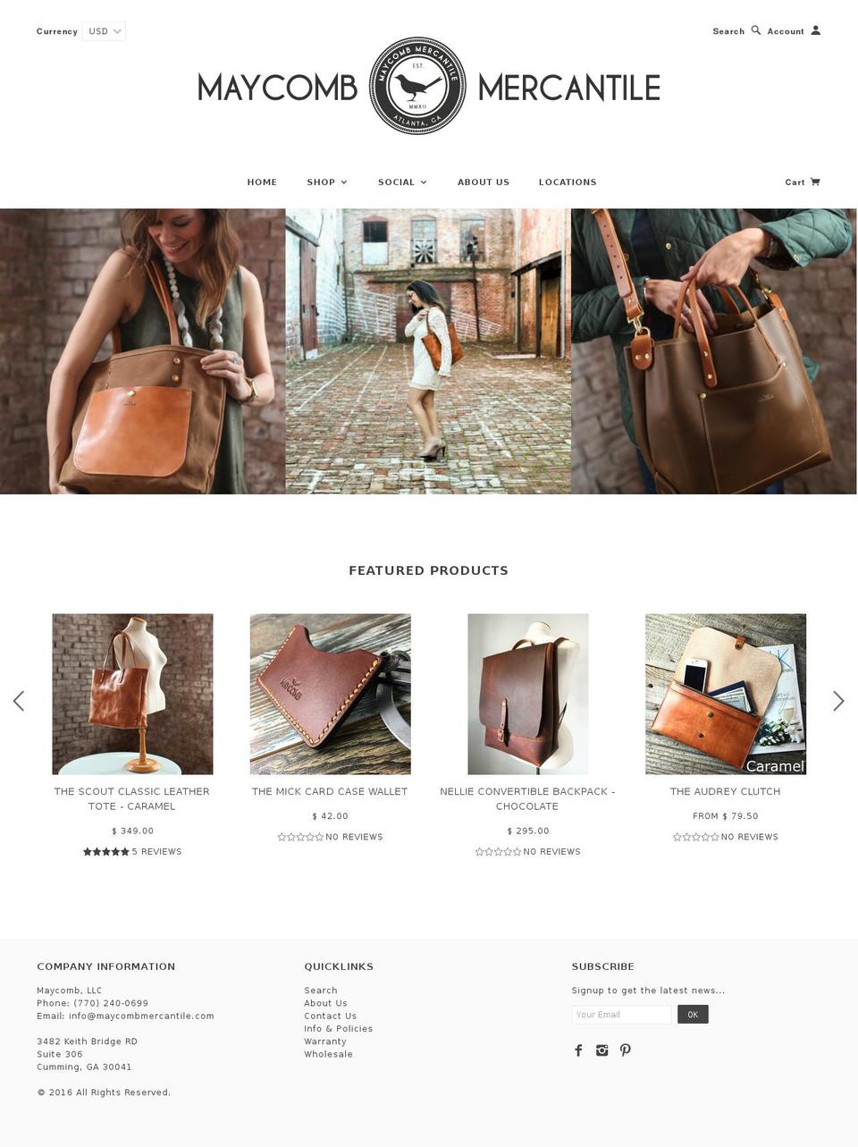 maycombmercantile.com shopify website screenshot