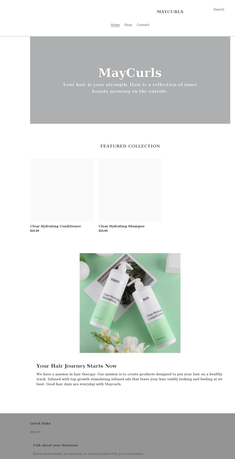 maycurls.com shopify website screenshot