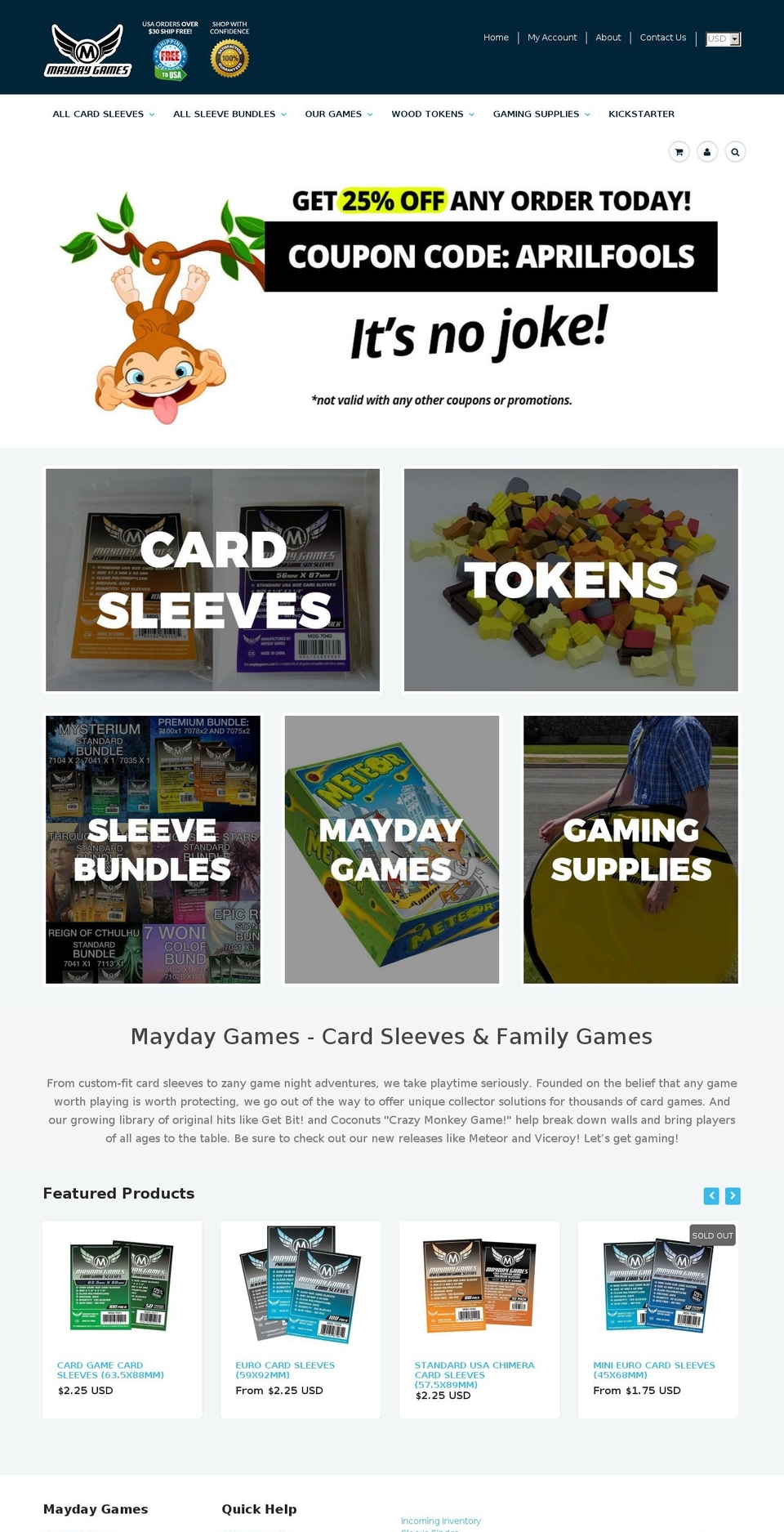 maydaygames.com shopify website screenshot