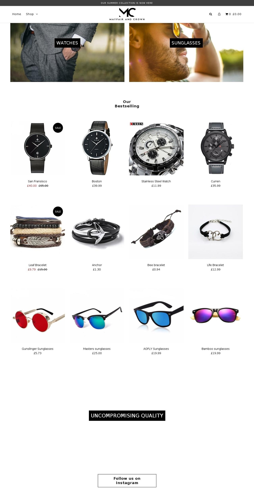 mayfairandcrown.com — Shopify storefront screenshot