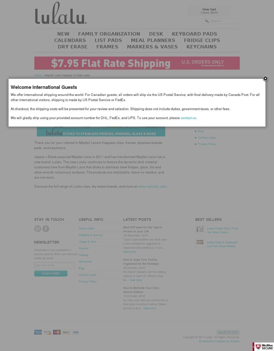 mayfairlane.com shopify website screenshot