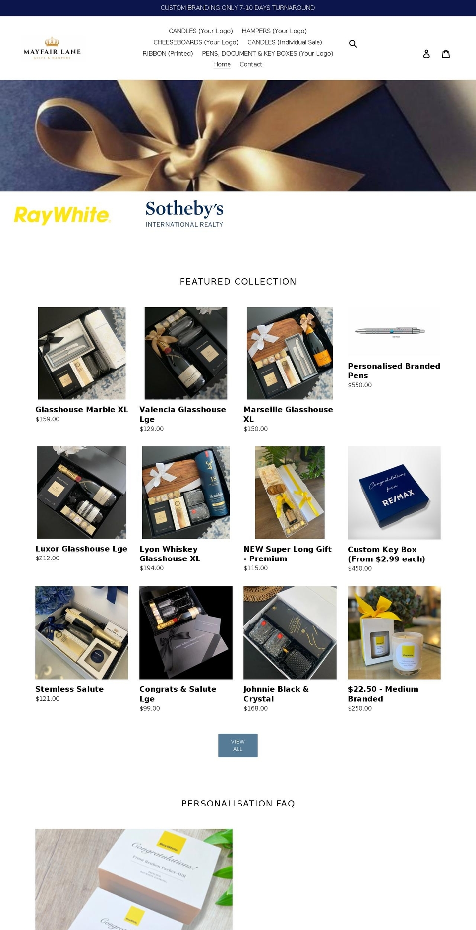 mayfairlanegifts.com.au shopify website screenshot