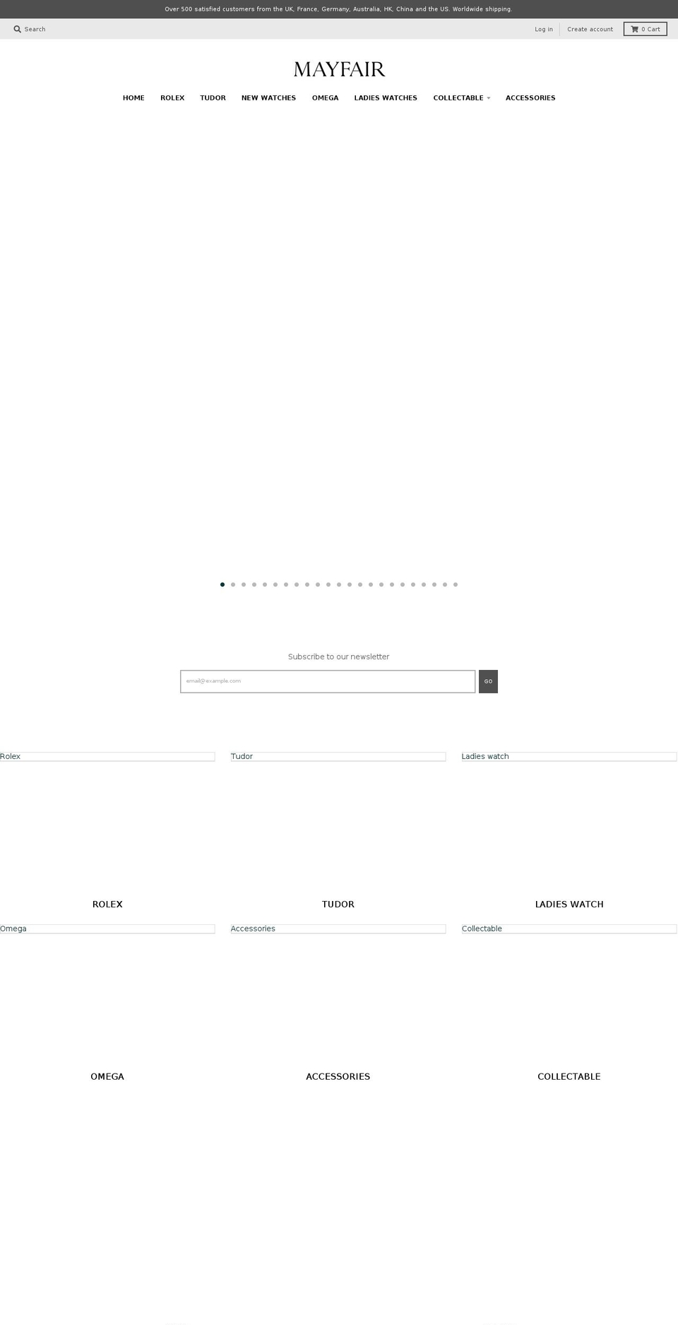 mayfairwatch.com shopify website screenshot