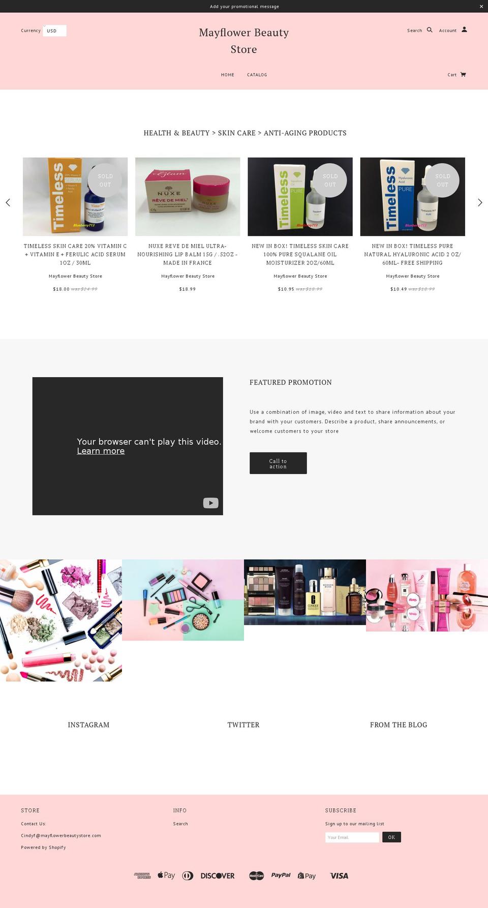 Beauty Store Shopify theme site example mayflowerbeautystore.com