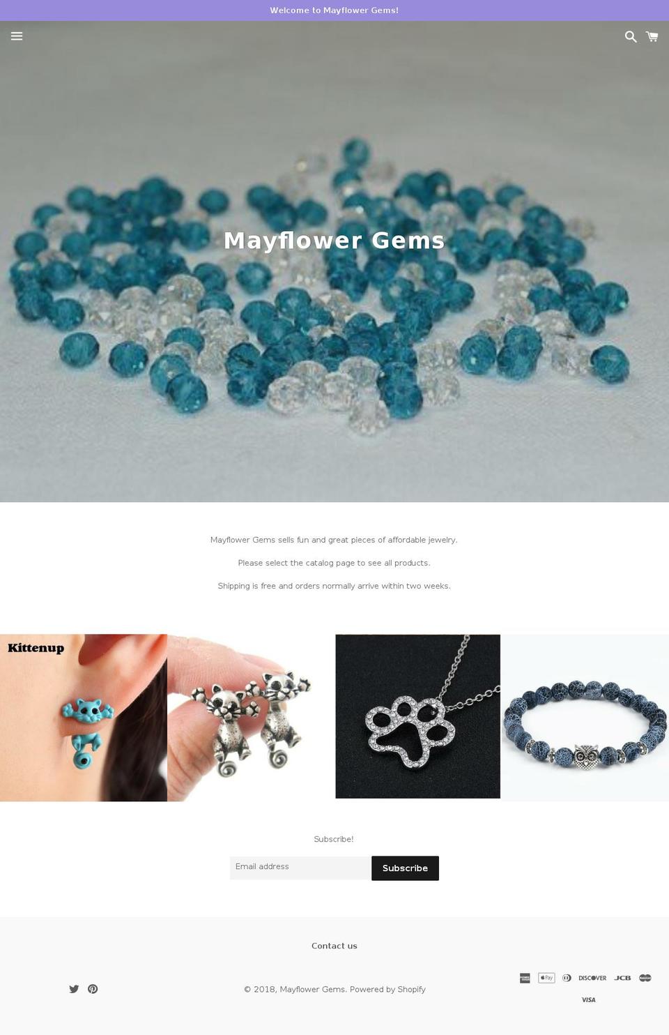 mayflowergems.com — Shopify storefront screenshot