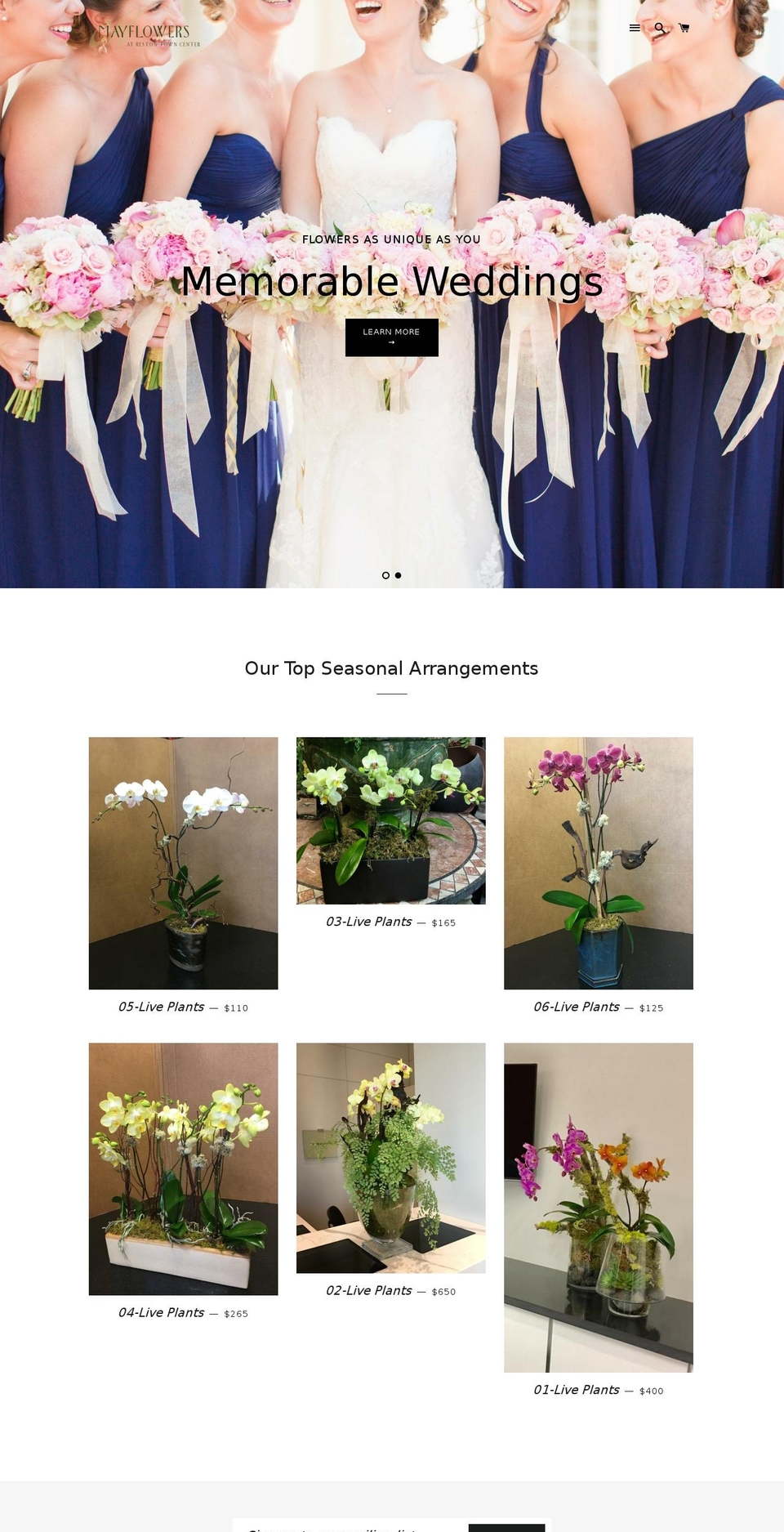 mayflowersonline.net shopify website screenshot