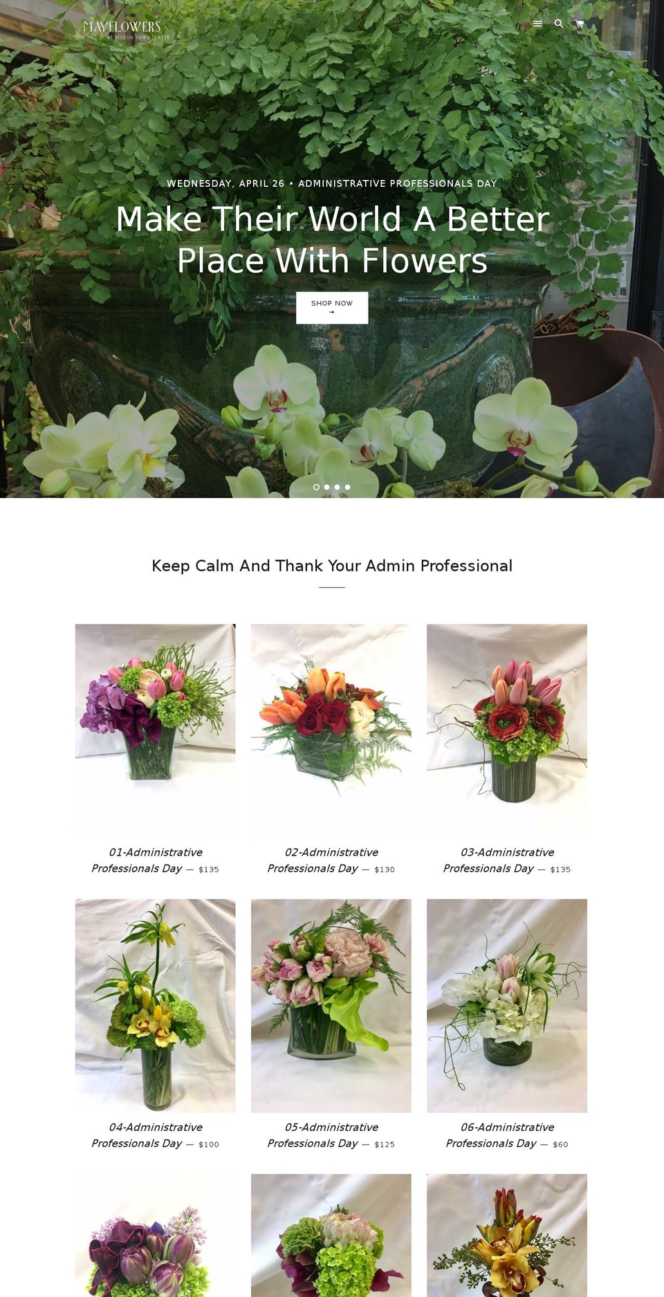 mayflowersreston.com shopify website screenshot