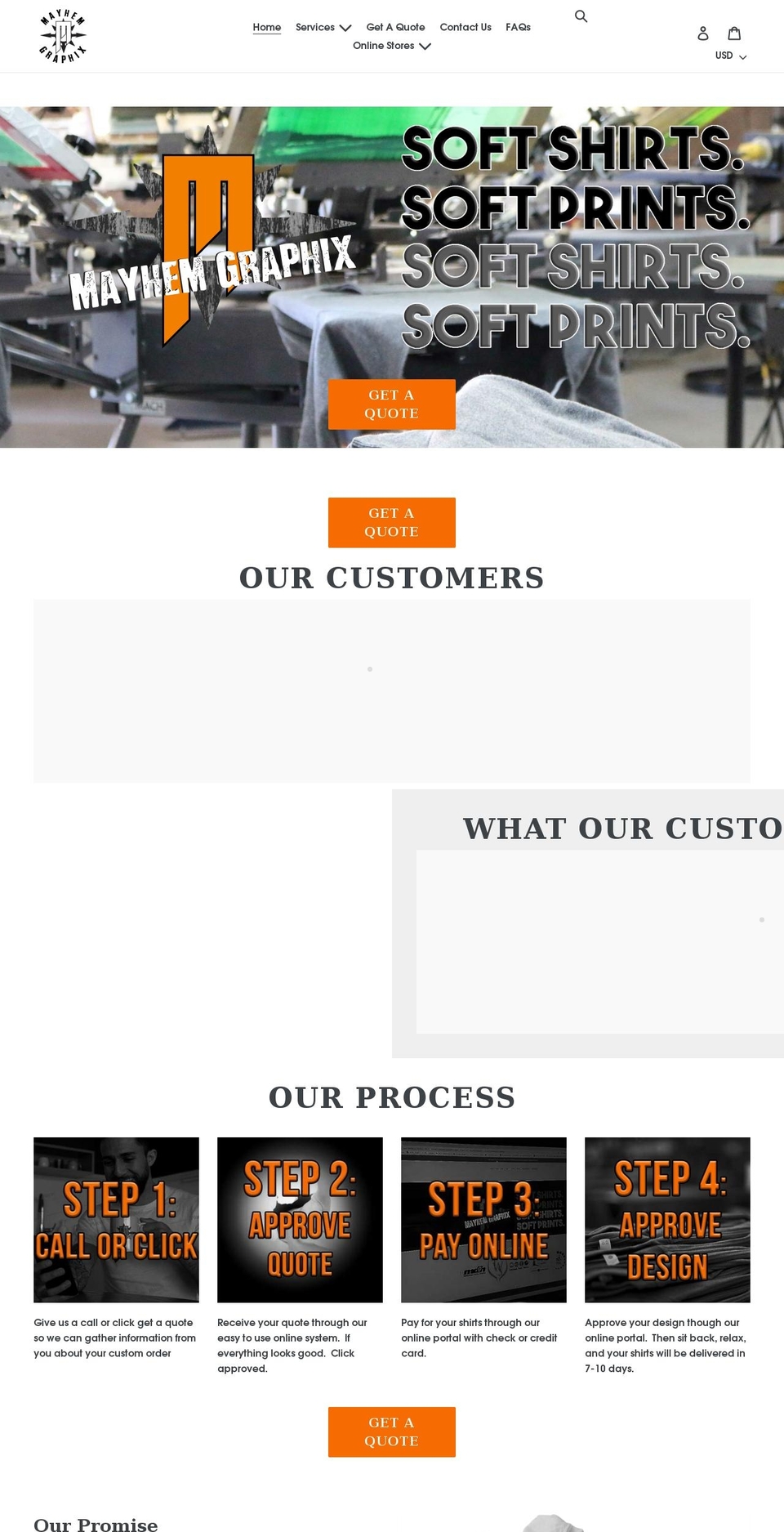 mayhemgraphix.com shopify website screenshot