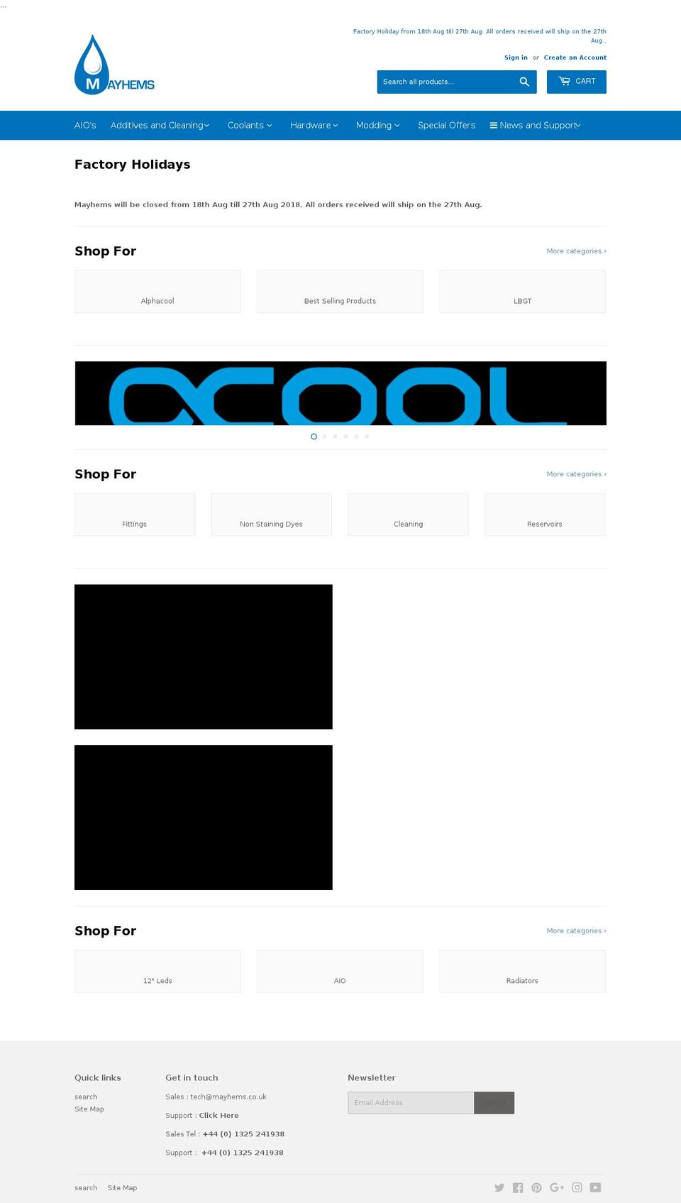 mayhems.net shopify website screenshot